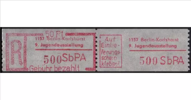 DDR: SbPA-Zettel MiNr. 3-1157 JUGA 1, postfrisch