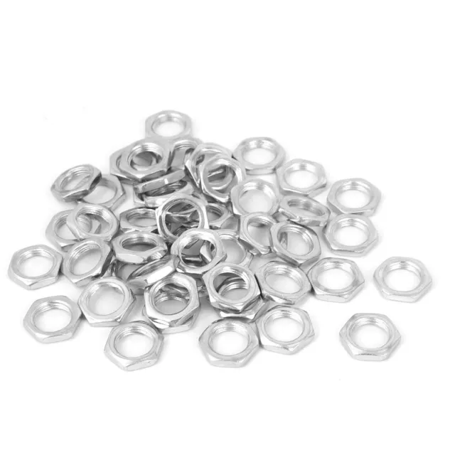 M10x0.75x3mm Zinc Plated Hex Nuts Fastener 50pcs for Screws Bolts