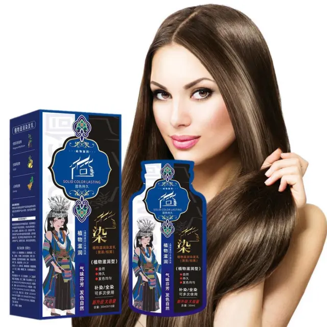 Bubble Hair Dye Plant Extract Household Hair Dye Cream Easy To Color Tempor C3W1