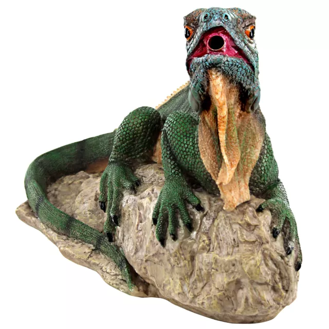 Design Toscano Ike, the Iguana Spitter Piped Statue 3