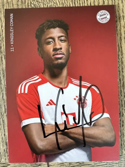 Kingsley Coman Autogrammkarte Fc Bayern München 23/24 original unterschrieben