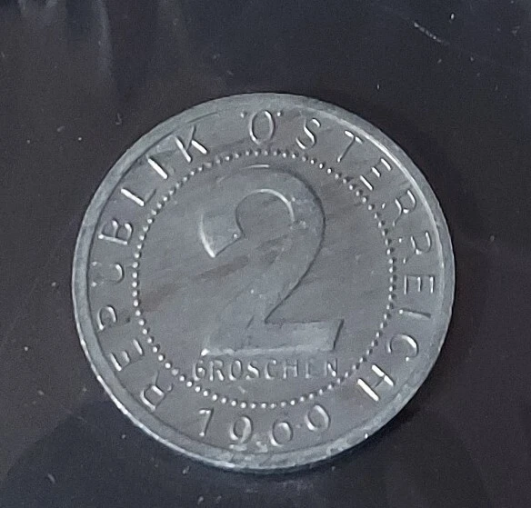 1969 Austria Proof 2 Groschen KM#2876
