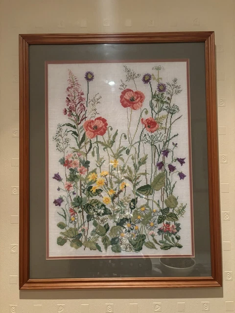 "HANDGENÄHT X STICHBILD PROFESSIONELL GERAHMT 27""x 21""