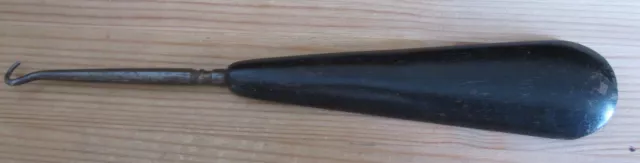 Vintage Ebony Shoehorn / Button Hook Vanity Item (ref 3982)