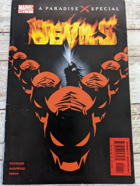 PARADISE X Devils #1 MARVEL COMIC BOOK Thanos Captain Marvel The Thing app. 2002