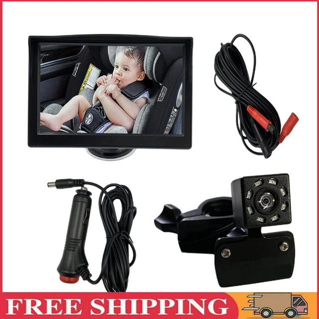 Telecamera di backup 5 pollici 8 LED specchio auto bambino IP68 impermeabile angolo di visione 150 gradi