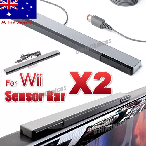 2x Wired Infrared IR Signal Ray Sensor Bar/Receiver for Nintendo Wii Remote