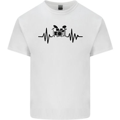 DRUM KIT Pulse ECG Batterista Tamburo Da Uomo Cotone T-Shirt Tee Top
