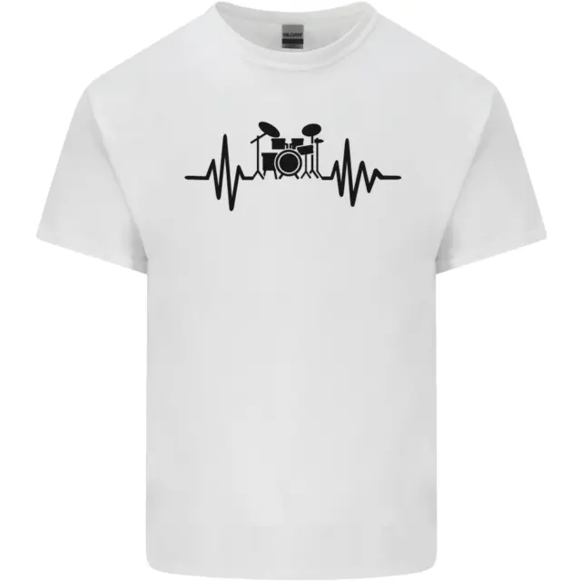 T-shirt top tamburo batteria pulse ECG batterista tamburo da uomo cotone
