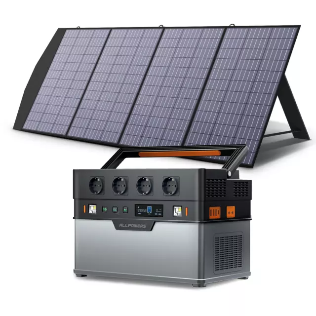 ALLPOWERS 1500W Tragbares Powerstation AAKU Solargenerator mit 200W Solarpanel