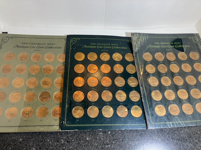 VINTAGE FRANKLIN MINT Antique Car Coin Collection Series 1 - 3, Total