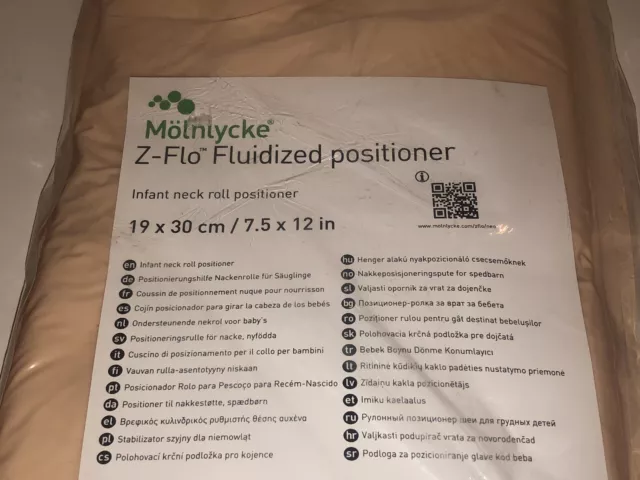 Molnlycke Z Flo Fluidized INFANT Neck Roll Positioner 7.5"x12" Brand New Sealed 2