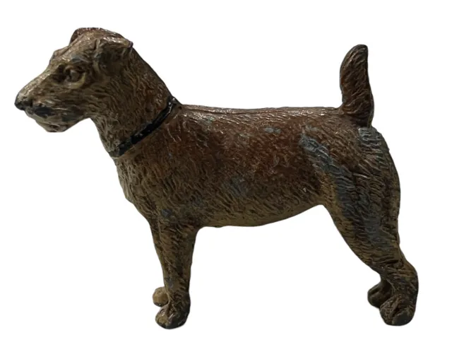 Terrier Figurine Vintage Made In Germany Detailed, Metal and Paint.