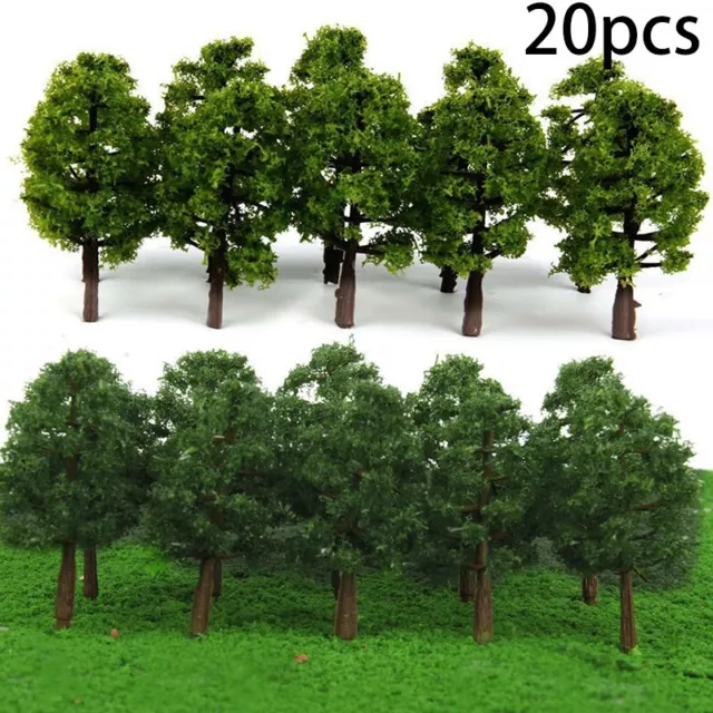 20pcs DIY Miniature Trees Model Train Railroad Wargame Scenery Landscape Scale