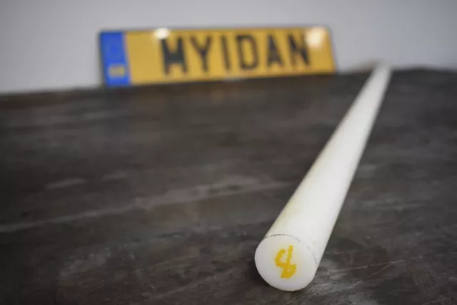 28mm x 1000mm ACETAL Rod Natural White Engineering Plastic Billet Round Bar (8)