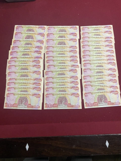 1 MILLION Iraqi Dinar - 40 x 25000 IQD - 25K Iraq Money 'No Reserve!' Lot#1