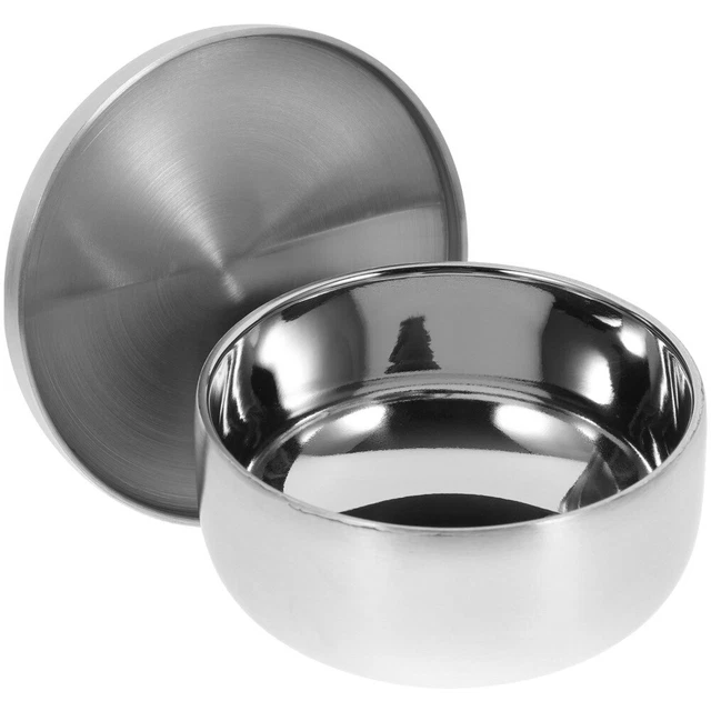 Shaving Soap Cup Containers Lids Mens Shaving Stainless Steel