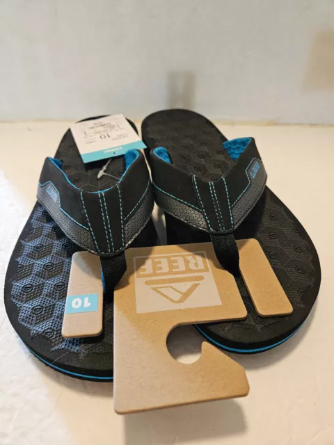Reef The Ripper Mens Black/Blue Flip Flops NEW WITH TAGS 3