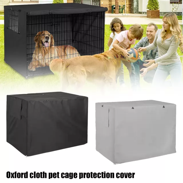 4 Sizes Pet Dog Cage Cover Waterproof Heavy Duty Durable Puppy Cat Crate Cover