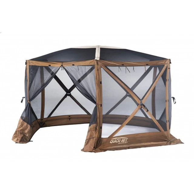 Clam Quick-Set Escape Sky Portable Outdoor Gazebo Canopy, Brown (Open Box)