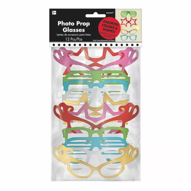 Drôle Photomaton Lunettes Anniversaire Fête Mariage Accessoires Lot De 12 Variés