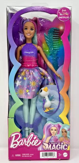 Barbie Doll a Touch of  Magic Barbie in Fairy Glyphi HLC35 with Pet Duck  Mattel