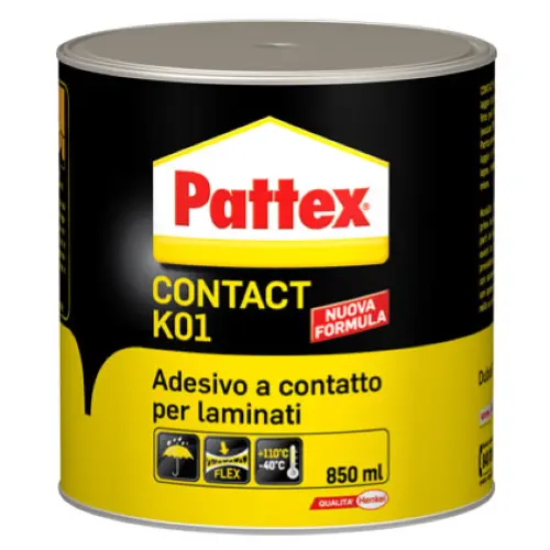 Pattex K01 colla adesivo a contatto 850 ml per incollare laminati compensati