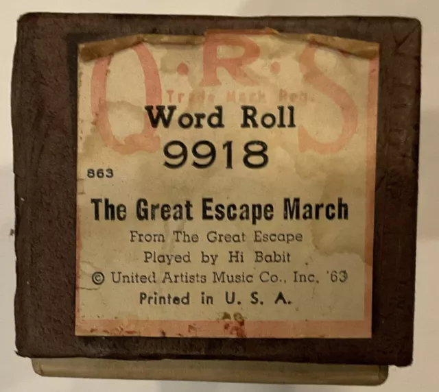 Rollo de piano qrs... The Great Escape March