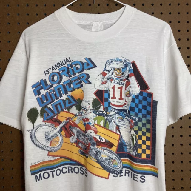 VINTAGE 80S FLORIDA Winter AMA Motocross Series T-shirt Large Dirt Bike ...