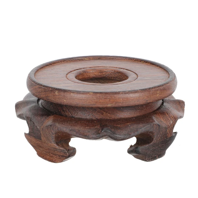 Plant Stand Indoor Round Hollow Base Flower Pots Indoor Plants Wooden Frame