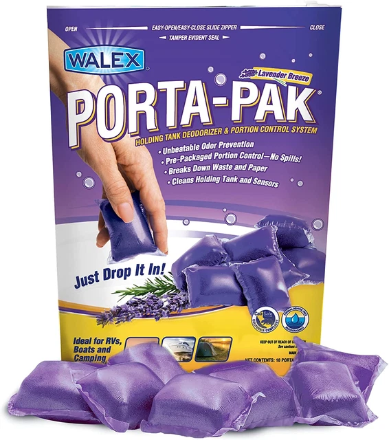 Walex PPRVLAV PPRV10LAV Porta-Pak Holding Tank Deodorizer Drop-Ins, Lavender Bre