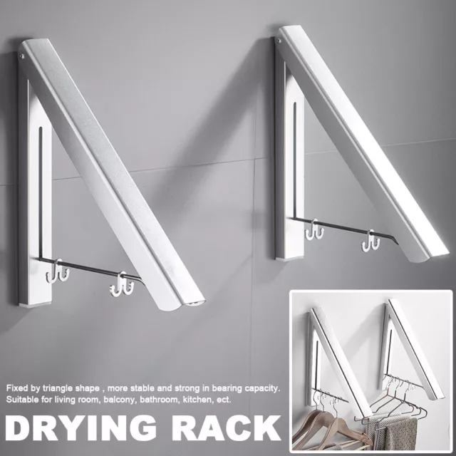 Retractable Balcony Clothes Hanger Adjustable Drying Rack Folding Laundry Indoor