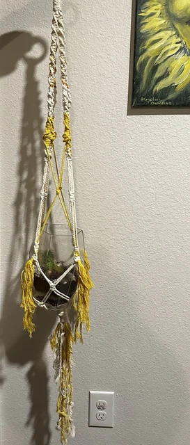 Vintage Macrame Plant Hanger Holder