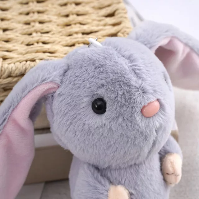 Long-eared rabbit doll pendant cute little white rabbit plush gift doll keych Sb