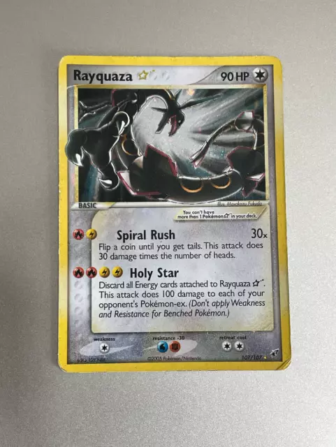 GoldStar RAYQUAZA 2005 Pokemon Ex Deoxys Rare Tcg Holo No.107/107 Card