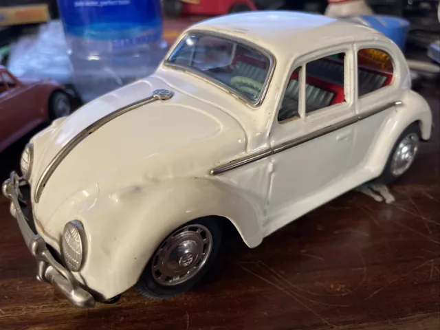 Vintage 1960S Tin Vw Beetle Volkswagen Battery Operated Toy Car