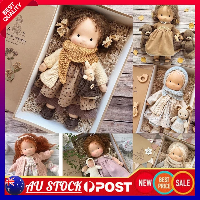 Handmade Doll Waldorf Plush Doll Beautiful Cotton Plush Doll Girls Birthday Gift