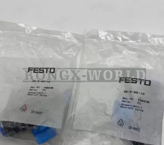 1PC FESTO HE-3-QS-12 153478 globe valve New