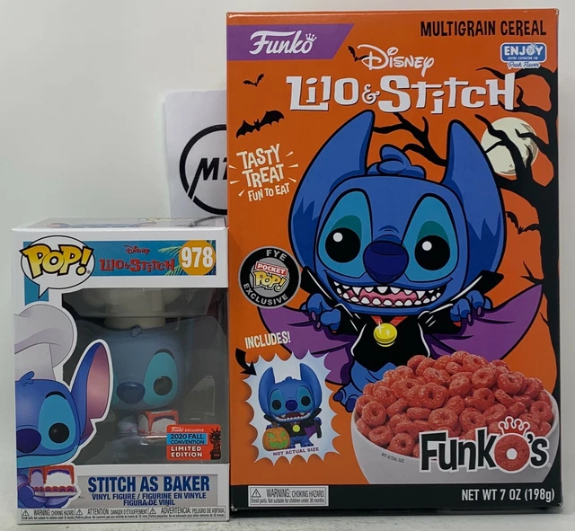 FUNKO POP DISNEY Lilo & Stitch As Baker Vampire Halloween Pocket Cereal  Nycc Fye $13.50 - PicClick