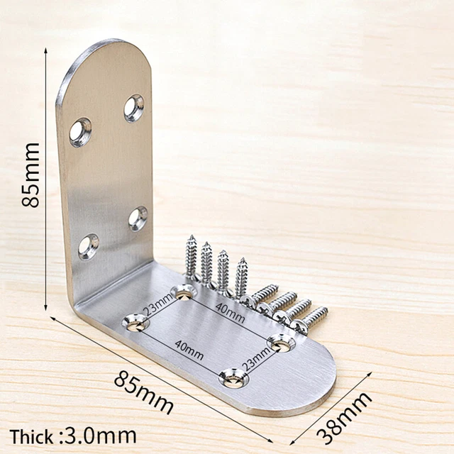 Right Angle Bracket 90 Degree L shape Stainless Steel Corner Braces Furniture
