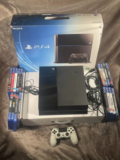 Sony PlayStation 4 PS4 CUH-1102A 500GB Black Console Jet Black & 17 Games Bundle