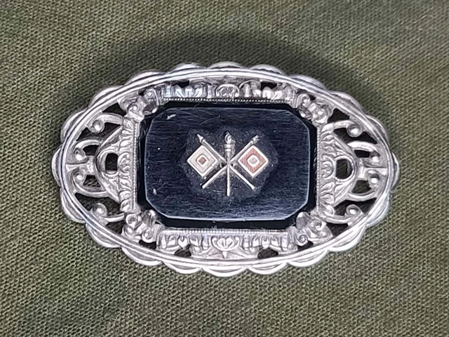 VINTAGE WWII 1940S US Army Signal Corps Flag Sweetheart Brooch Pin ...