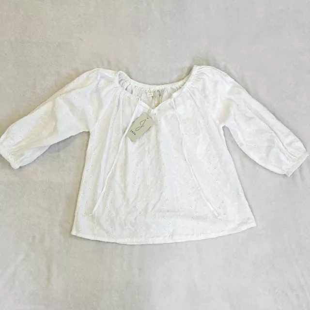 NWT Joie Womens Size Small Embroidered Boho Blouse Peasant Cottagecore White