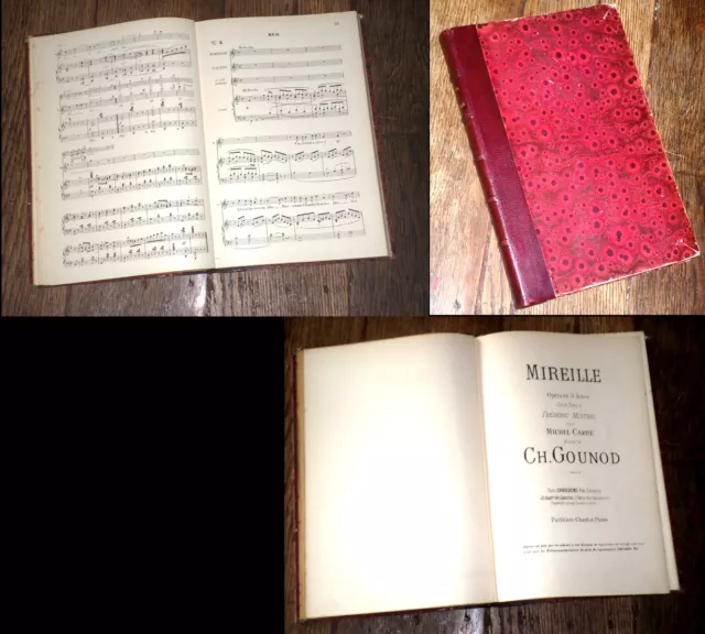 Mireille opéra tiré du poème de Mistral partition chant  piano 1889 Gounod