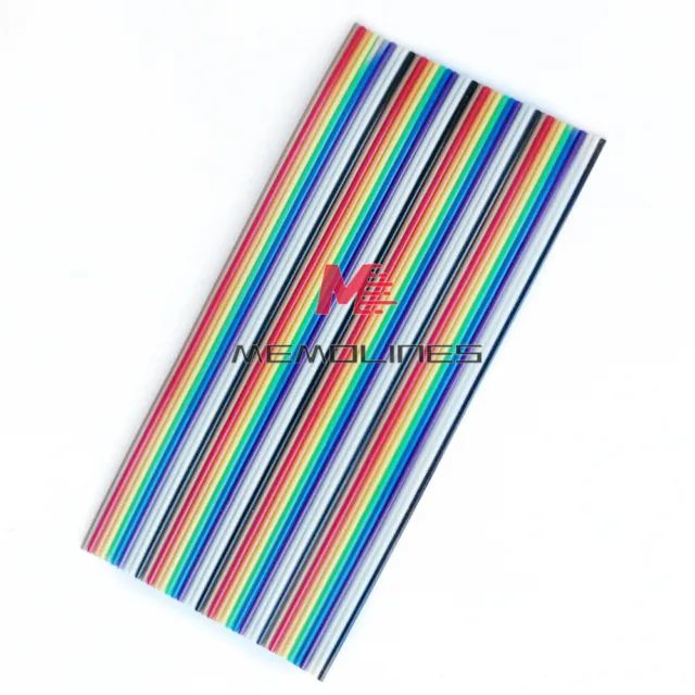1M 10/14/16/20/40/64P 1.27mm PITCH Color Flat Ribbon Cable Rainbow Dupont Wire