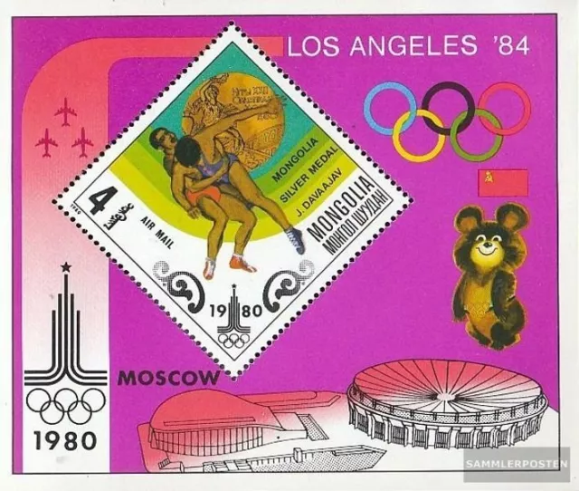 Mongolei Block63 (kompl.Ausg.) postfrisch 1980 Olympische Sommerspiele ´80