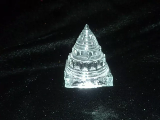 Natural Crystal Shree Yantra 3D Meru yantra Energized 2 inch Tall