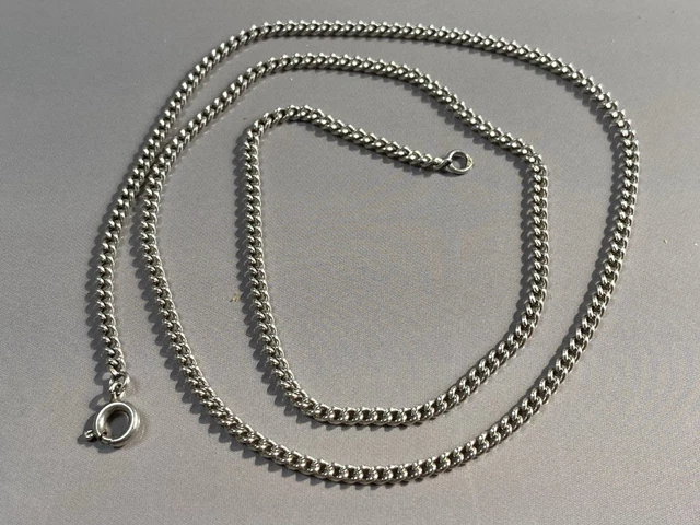 VINTAGE COLLIER CHAINE en argent massif maille collier bijou ancien argent EUR 20,00 - PicClick FR