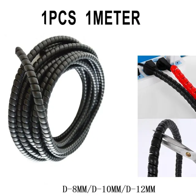 Protection de câble spirale matériau PP noir pour longueur 1 m ID 812 mm