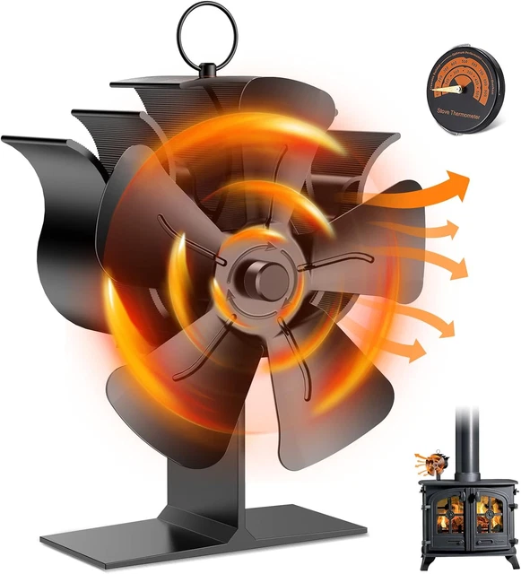 Ventilatore Per Stufa A Legna Senza Elettricità - 8 Pale Silenziose, Autoavviante - Foto 2